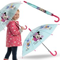 DISNEY Myszka Minnie Parasolka dziecięca DLA DZIEWCZYNKI, SKŁADANY transparentny parasol AUTOMATYCZNY Disney