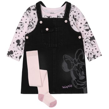 Disney Myszka Minnie Zestaw niemowlęcy sukienka jeansowa, bluzka, rajstopy, dla dziewczynki 12-18 m 86 cm - Disney