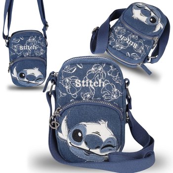 Disney Stitch Jeansowa saszetka na pasku/niebieska mini torebka 18x6x12 cm - Disney