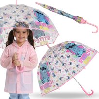 DISNEY Stitch Parasolka dziecięca NA ZATRZASK, SKŁADANY transparentny parasol MANUALNY 46cm Disney