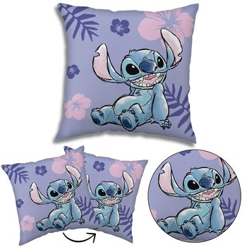 DISNEY Stitch Poduszka kwadratowa, poduszka ozdobna fioletowa 40x40 cm OEKO-TEX - Disney