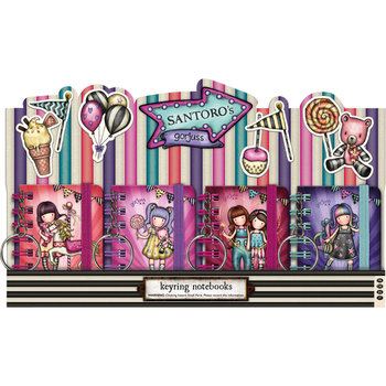 DISPLAY 16 LLAVEROS MINI LIBRETA GORJUSS™ FAIRGROUND "CAROUSEL" - SAFTA