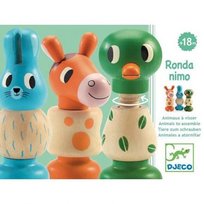 Djeco, klocki śrubki Zwierzątka Rondanimo Djeco