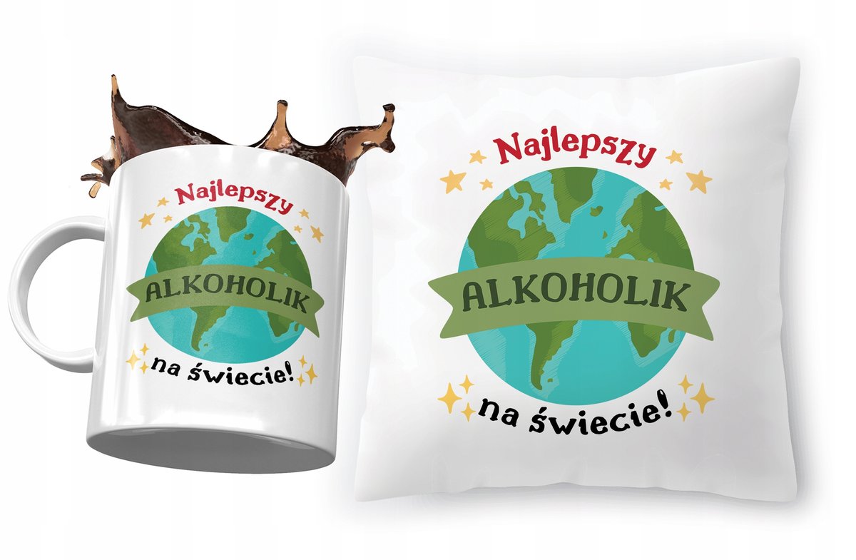 Najlepsza Książka Dla Alkoholika Forum Dla Alkoholika Zestaw Poduszka + Kubek na Prezent z Nadrukiem ze