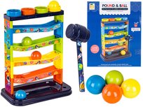 DLA DZIECI 3W1 ZJEŻDŻALNIA Z PIŁECZKAMI, MŁOTEK, AKCESORIA, Lean Toys