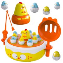 DLA DZIECI 4W1 GRA ZRĘCZNOŚCIOWA ŁOWIENIE KURCZACZKÓW, Lean Toys
