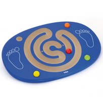 DLA DZIECI DREWNIANA DESKA DO BALANSOWANIA Z LABIRYNTEM, gra zręcznościowa, Lean Toys