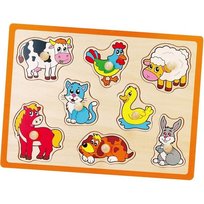 DLA DZIECI DREWNIANE PUZZLE FARMA UKŁADANKA