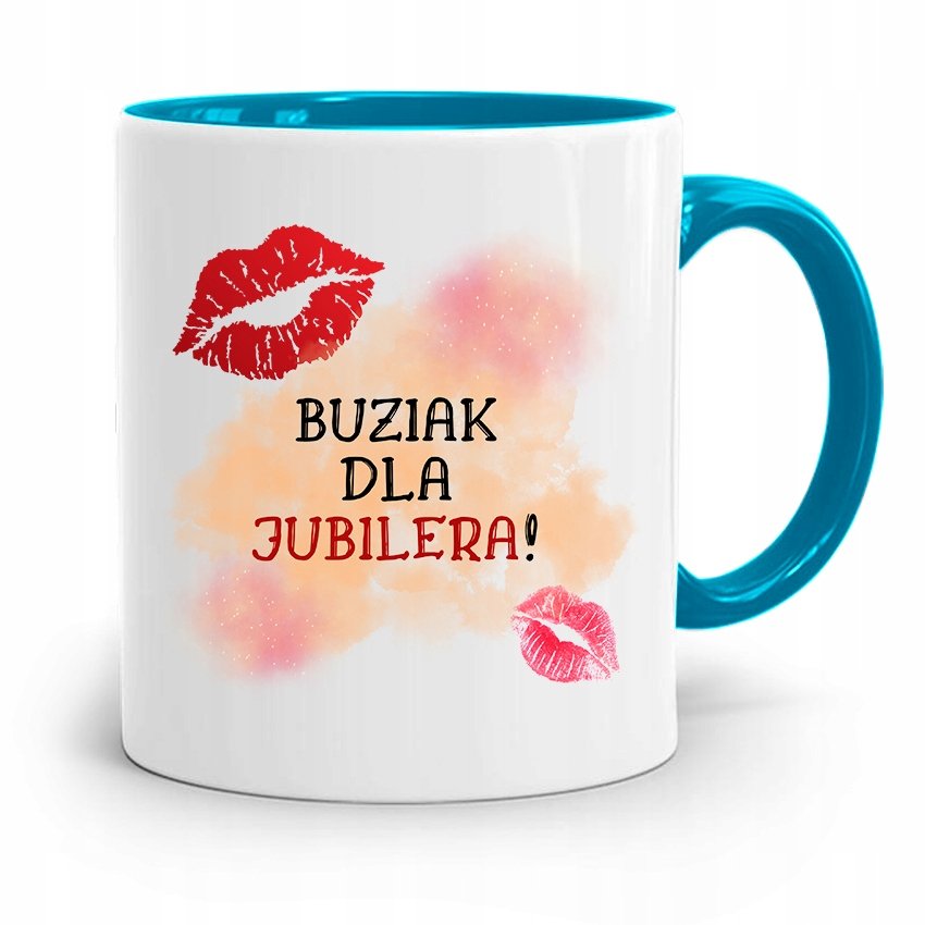 DLA JUBILERA KUBEK BŁĘKITNY BUZIAK DLA JUBILERA! Z Nadrukiem Ze ...