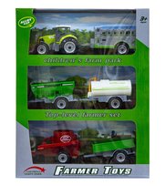 Dla  Najmłodszych Traktor Z Pięcioma Przyczepami Zielony