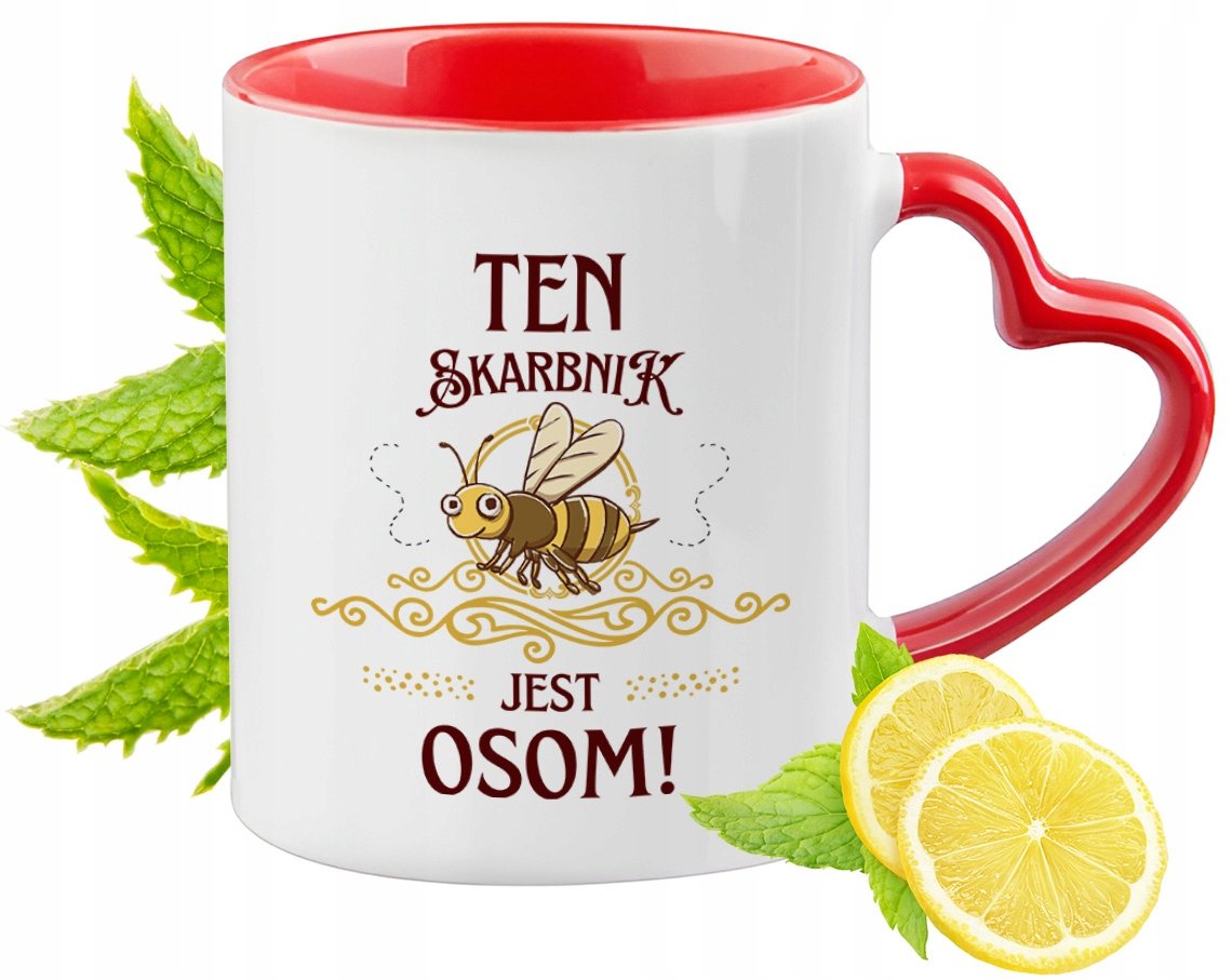 Dla Skarbnika Czerwony z Uszkiem w Kształcie Serca na Prezent ...