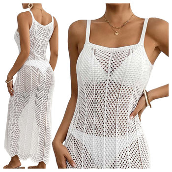 Długa ażurowa sukienka plażowa boho - S - Luvu