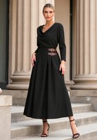 Długa spodnica na lato | Spódnica z paskiem | Czarna M1156 r. S/M FIGL