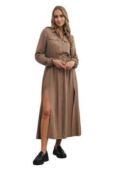 Długa sukienka damska kolor beżowy na co dzień XL - Inna marka