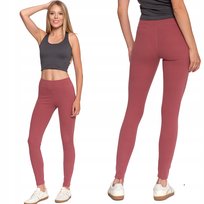 DŁUGIE LEGGINSY DAMSKIE WYSOKI STAN PRĄŻKOWANE SPORTOWE FIT MORAJ L/XL PINK