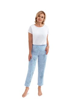 DŁUGIE SPODNIE DAMSKIE XL NIEBIESKIE Z KIESZENIAMI DO SZPITALA SANATORIUM BAWEŁNIANE - Odzież Martel