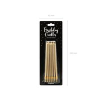 Długie świeczki urodzinowe gładkie Złote 12 szt