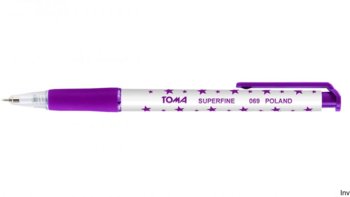Długopis Automat Superfine Z Supercienką Końcówką, 0,5Mm Fioletowy To-069 Toma - Toma