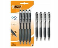 Długopis automatyczny, czarny, BU3 GRIP, BIC