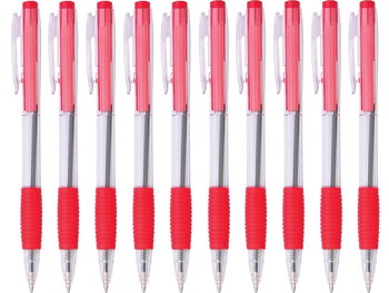 Długopis automatyczny Office 0,7mm czerwony 10 sztuk - Office Products