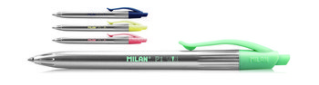 Długopis automatyczny, Silver, mix kolorów - Milan