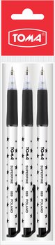 Długopis automatyczny Toma Gwiazdki czarny 3 sztuki - Toma