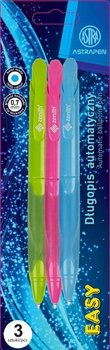 Długopis automatyczny z ergonomicznym uchwytem simple 1 mm astra pen, blister 3 sztuki - Astra