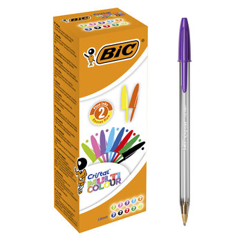 Bic Cristal Fun Tip 1.6 Mm Blister Pack 8 Ballpoint Pens Multicolor