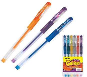 Długopis brokatowy, Gel Pen Glitter, 6 kolorów - Patio