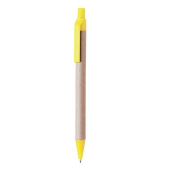 Długopis Eco Yellow - Wykonany z Kartonu z Recyklingu, Ø0,9 x 13,7 cm - HelloShop