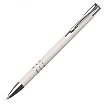 Długopis metalowy soft touch NEW JERSEY biały - HelloShop