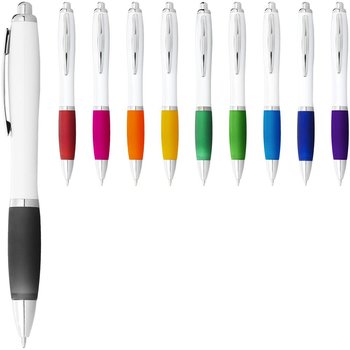 Długopis Nash z białym korpusem i kolorwym uchwytem - UPOMINKARNIA