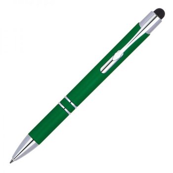Długopis plastikowy touch pen z podświetlanym logo WORLD zielony - HelloShop