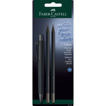 Długopis Poly Ball Urban Faber-Castell+ 2 Ołówki Allblack Blister - Faber-Castell