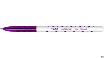 Długopis W Gwiazdki Superfine Z Supercienką Końcówką, 0,5Mm Fioletowy To-059 Toma - Toma