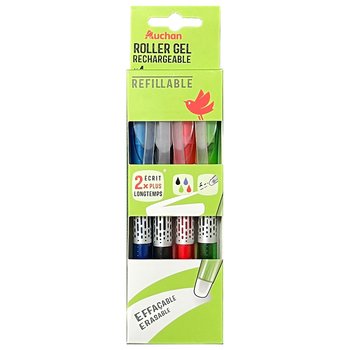 Długopis wymazywalny Auchan czerwony, niebieski, czarny, zielony - Auchan