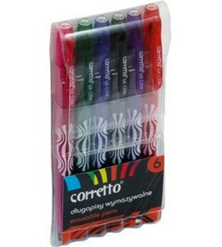 Długopis wymazywalny, Corretto, 6 kolorów - Fiorello