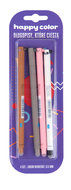 Długopis wymazywalny "Uszaki" Happy Color 0.5mm niebieski, kolorowa obudowa 4 sztuki na blistrze - Happy Color