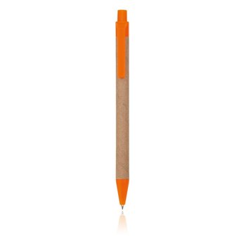 Długopis z ekologicznego kartonu w kolorze pomarańczowym, wymiary: 0,9 x 13,7 cm - HelloShop