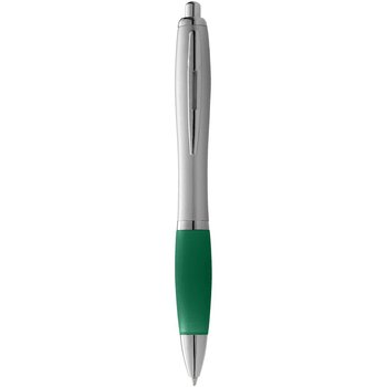 Długopis ze srebrnym korpusem i kolorowym uchwytem Nash - UPOMINKARNIA