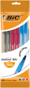 Długopisy Bic Round Stick Classic, 3 kolory, 6 sztuk - BIC