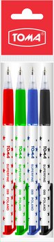 Długopisy Gwiazdka Aut. S-Fine 4 Kolory Tq-069 Toma - Toma