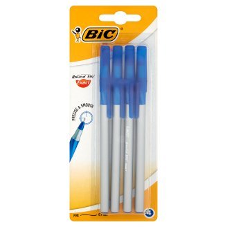 Długopisy Round Stic Exact, niebieskie, 4 sztuki - BIC