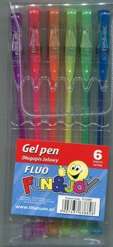 Długopisy żelowe, 6 kolorów - Titanum