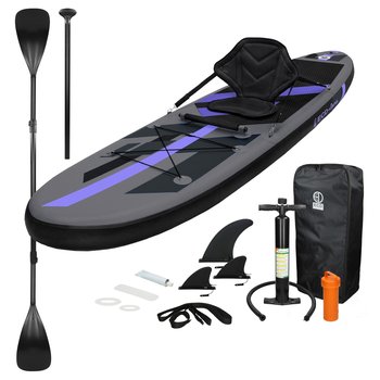 Dmuchana deska Stand Up Paddle Board z siedziskiem 320x82x15 cm Czarny PVC - ECD Germany