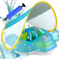 DMUCHANE KOŁO DO PŁYWANIA PONTON DLA DZIECI DASZEK FOTELIK POMPKA NIEBIESKI