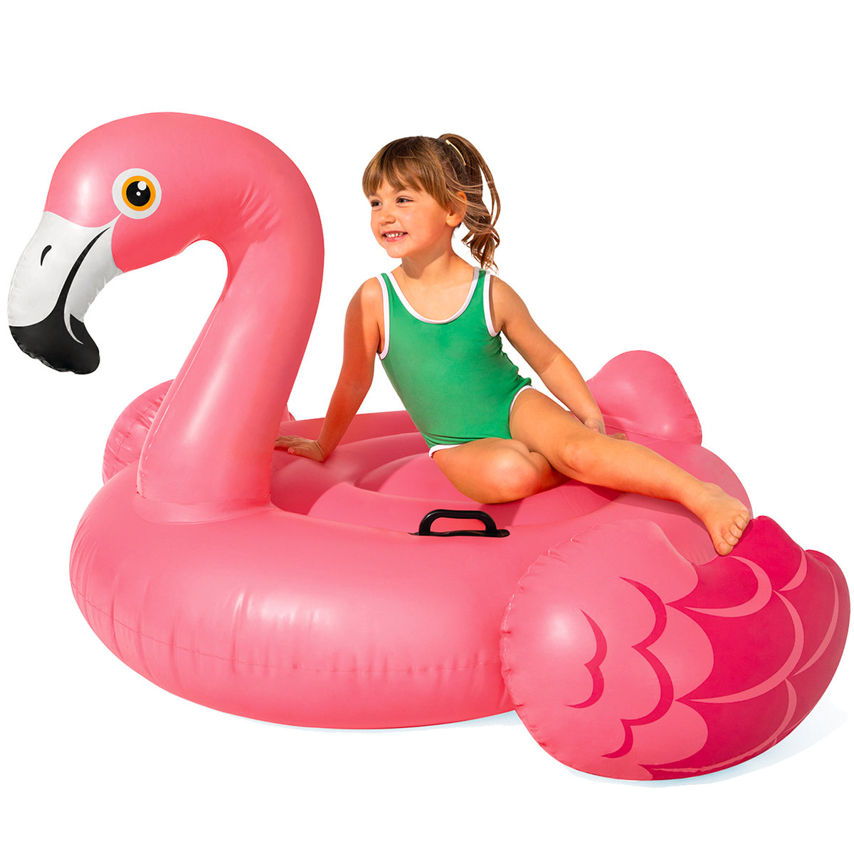 Dmuchany materac leżanka na basen plażę wodę, duży flaming róż Intex 57558!