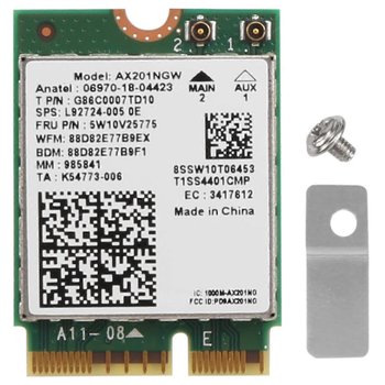 Do Wi-Fi 6 AX201 Bluetooth 5.0 Dual Band 2.4G/5G Bezprzewodowa karta NGFF Przycisk E CNVi Wi-Fi AX201NGW 2.4 - Inny producent