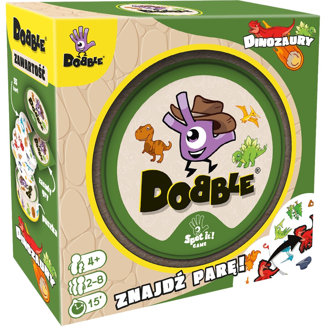 Dobble Dinozaury, gra planszowa, Rebel