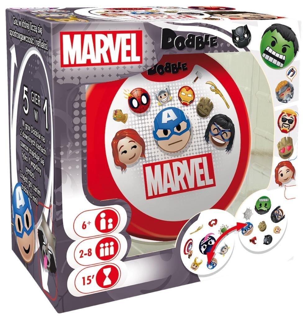 Dobble Marvel Emoji PL, gra planszowa, rodzinna, Rebel